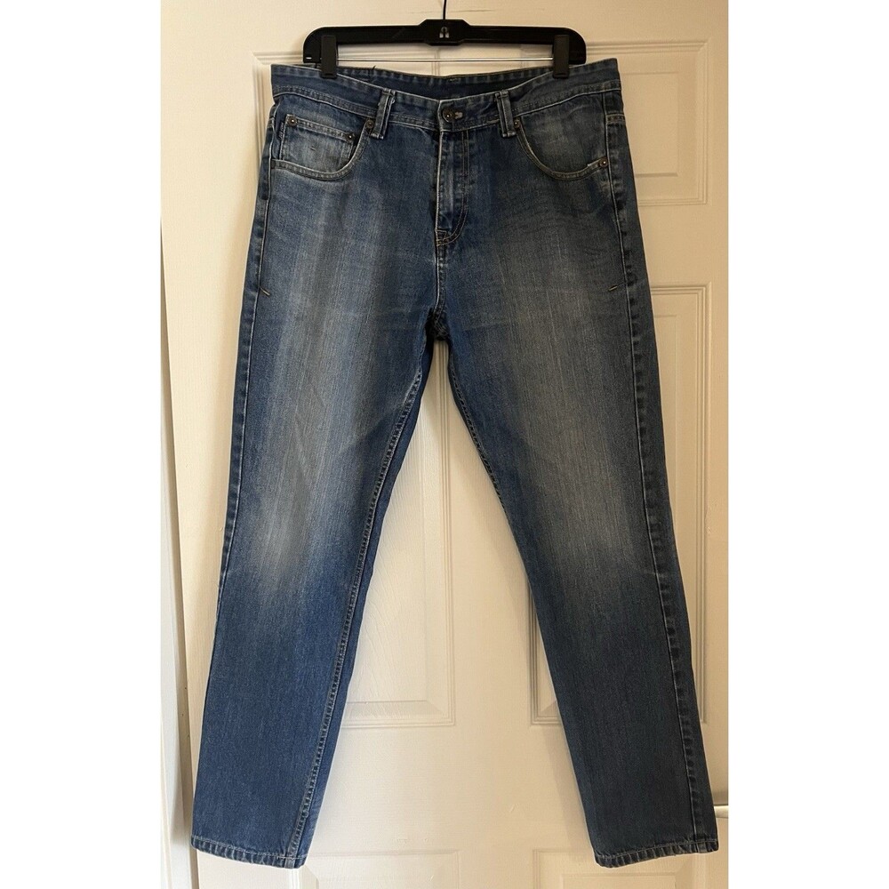 Zoo York Mens Jeans 34x32 Medium Wash Blue Denim Straight Leg Y2K Skater Grunge